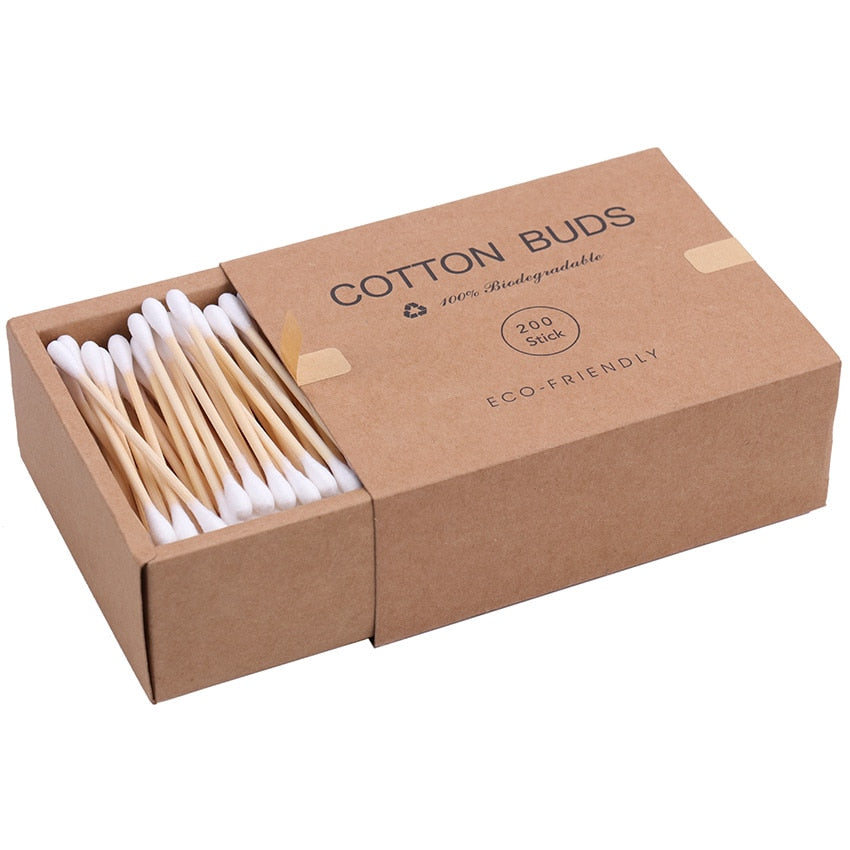 White cotton buds