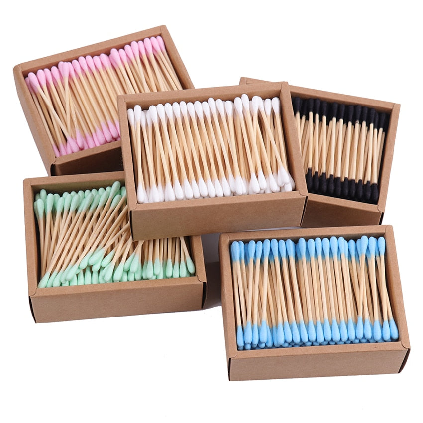 Different colours of Cotton Swab Bamboo Sticks