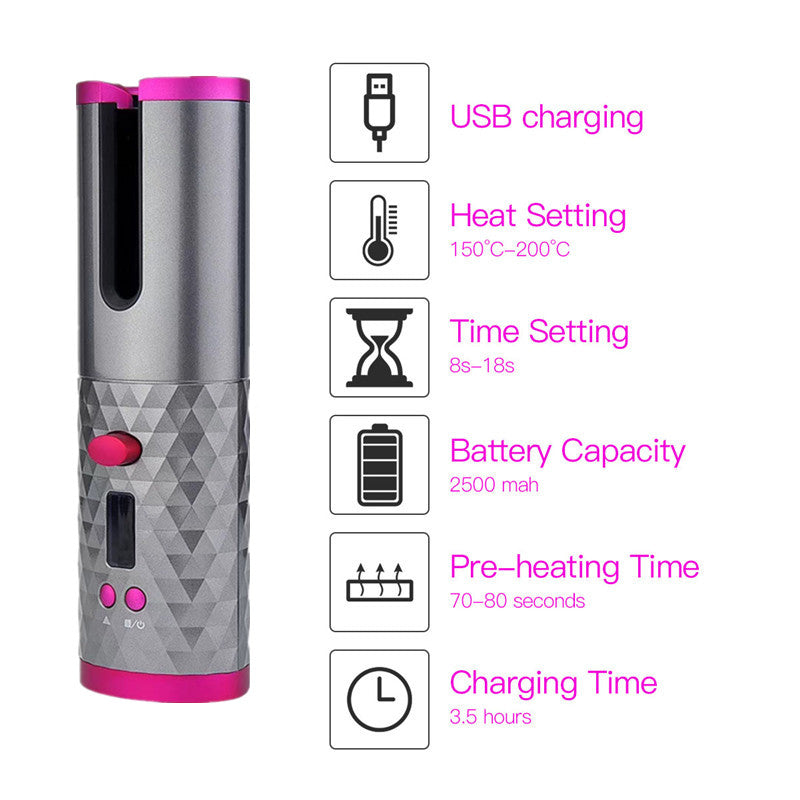 Cordless Ceramic Hair Curler Functions 