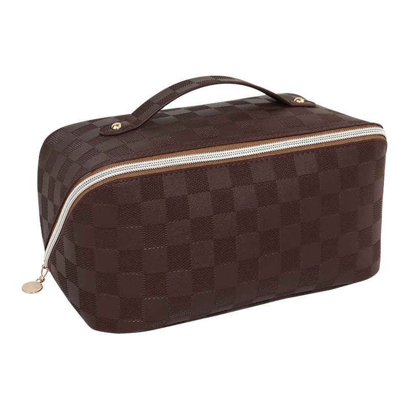 Plaid PU Makeup Bag