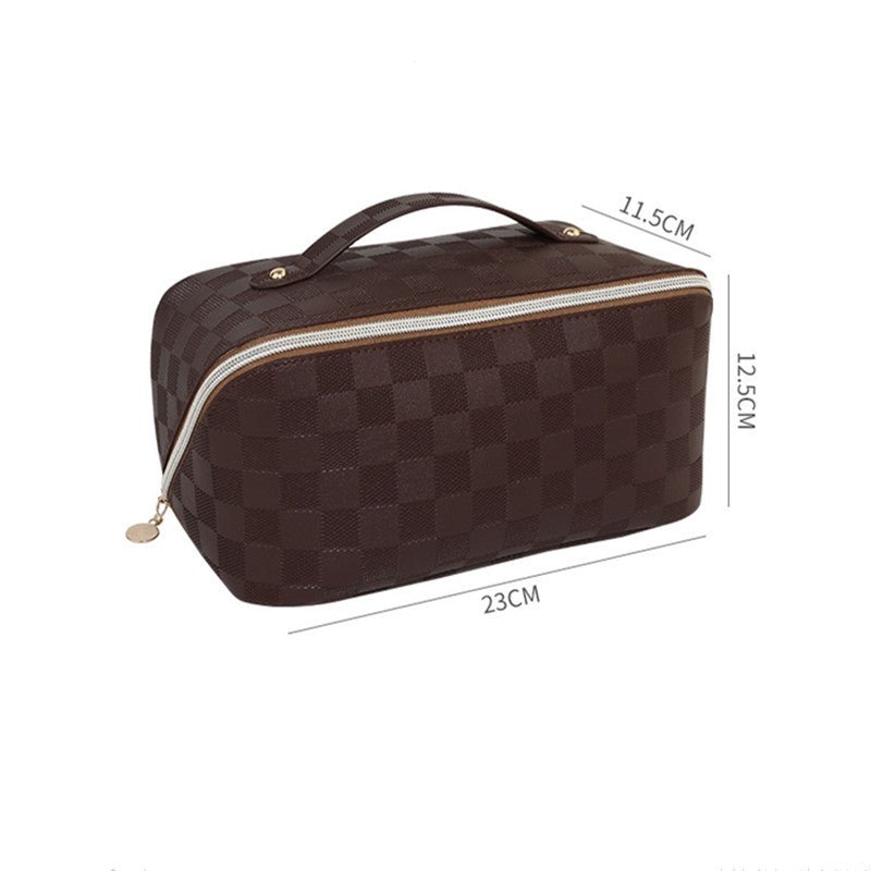 Plaid PU Makeup Bag