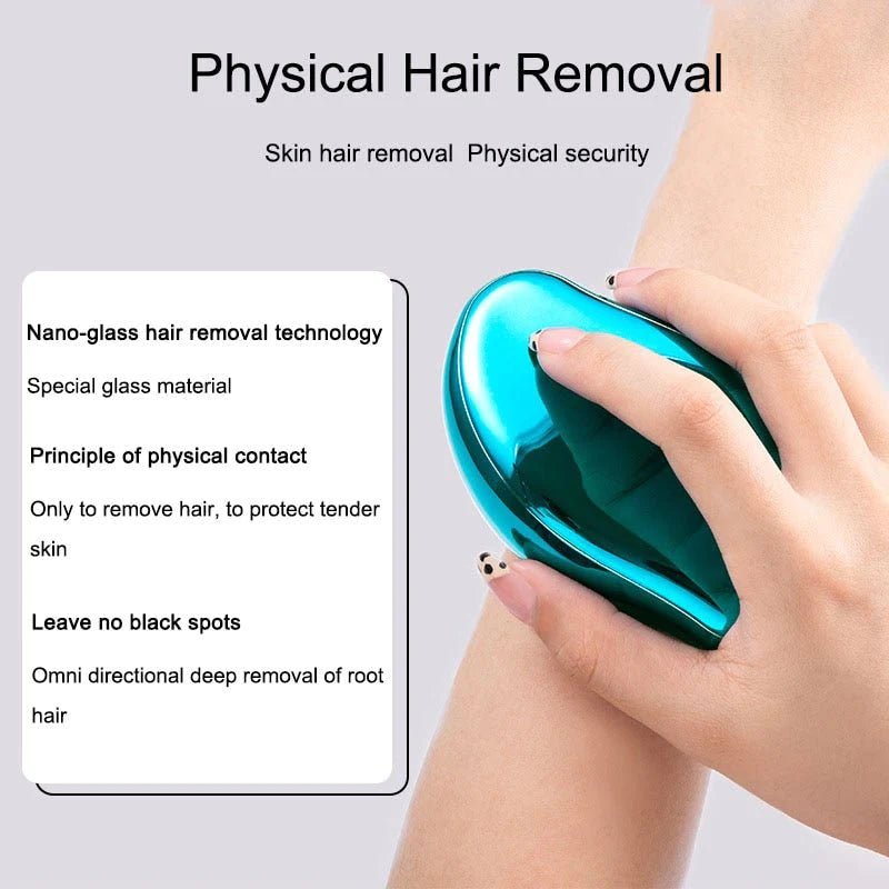 The hair remover eraser works by utilizing its nano glass technology to gently exfoliate the skin, removing dead skin cells and hair from the surface, leaving your skin smooth and hair-free.